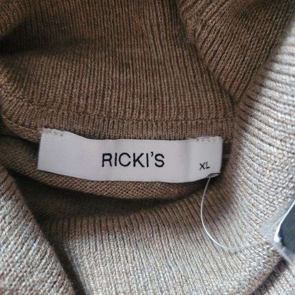 Ricki's Tan Turtleneck Cashmere Blend Sweater XL - Picture 4 of 8